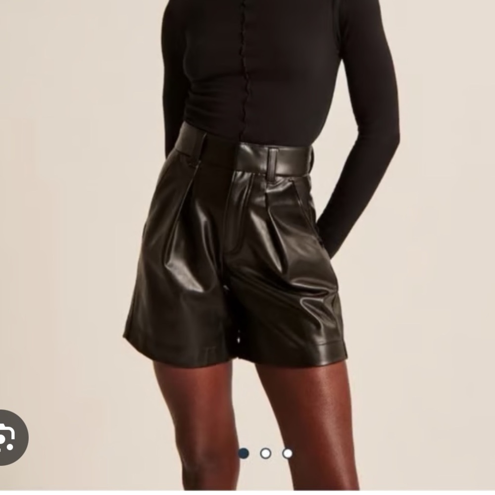 Abercrombie & Fitch Black Leather Shorts